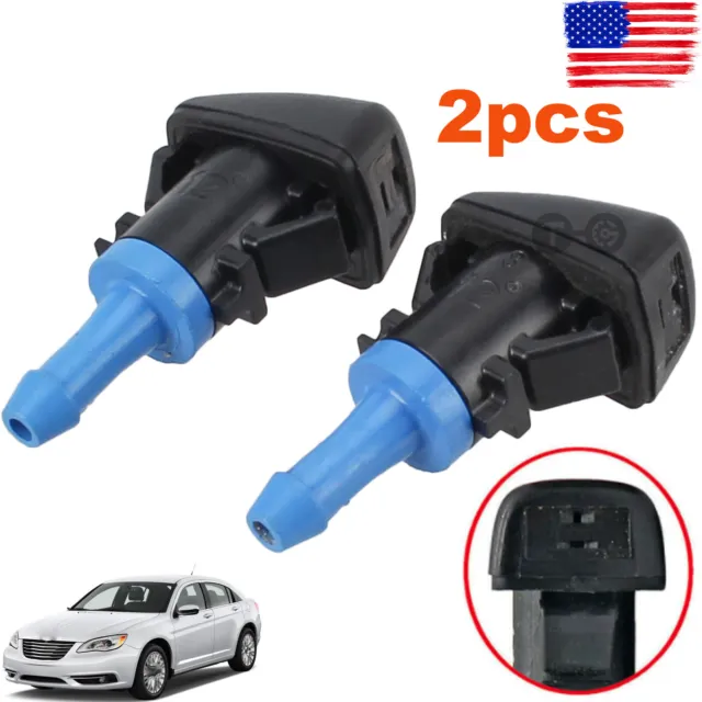 2x Windshield Washer Nozzle 5303834AB, 68024312 For Dodge Challenger 2008-2014