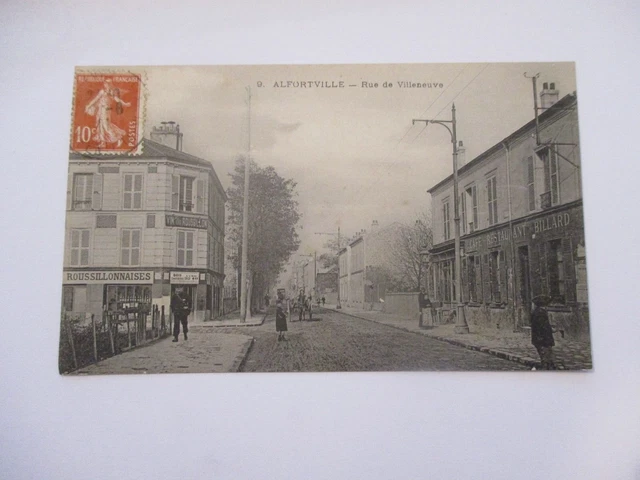 Cpa Val De Marne 94 Alfortville Rue De Villeneuve