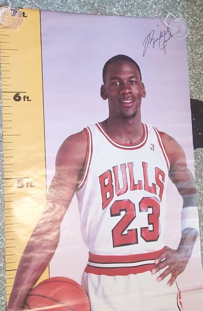 MICHAEL JORDAN HEIGHT Chart Poster Measure Up 1987 30” X 7 ‘ Never ...