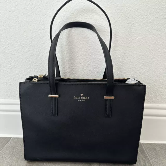 Kate Spade Cedar Street Jensen Tote Bag Black Textured Saffiano Leather