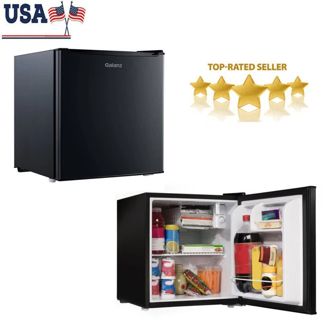 1.7 CU FT Single Door Mini Fridge Stainless Steel Small Refrigerator