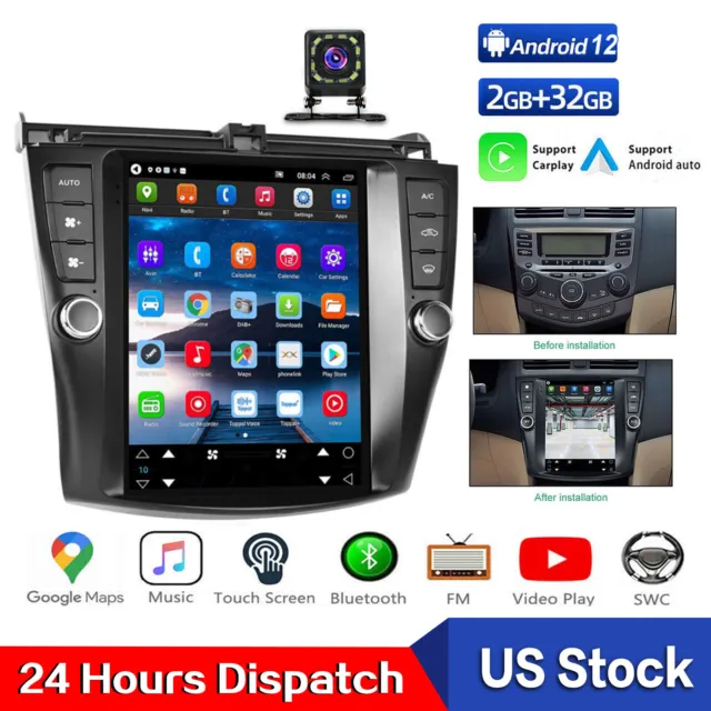 9.7" For Honda Accord 2003-2007 Android 13 Apple Carplay Car Stereo Gps Radio Fm