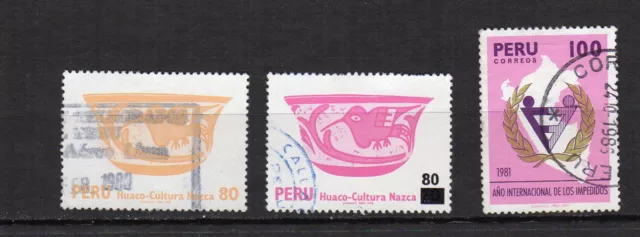Pérou Peru 1978-81 3 timbres oblitérés /T4154