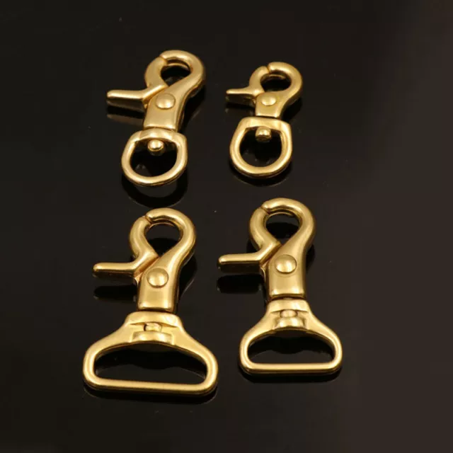 4pcs Solid Brass Trigger Clips Swivel Eye Bolt Snap Hook Lobster Clasps Leather