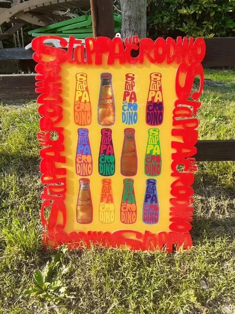 Grafica tipo quadro Campari Stappa un crodino pubblicità