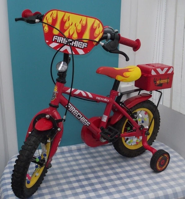 HALFORDS APOLLO FIRE Chief Kids Bike 12 Wheels Stabilisers Bell VG Condition 30.00 PicClick UK