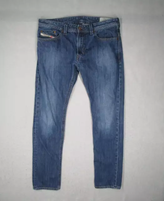 Diesel Jeans Mens 33 Blue Thavar Slim Skinny Denim Made in Morocco 33x31