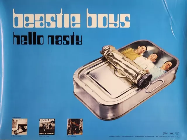 BEASTIE BOYS 1998 Hello Nasty Blue Promotional Poster Excellent New Old Stock