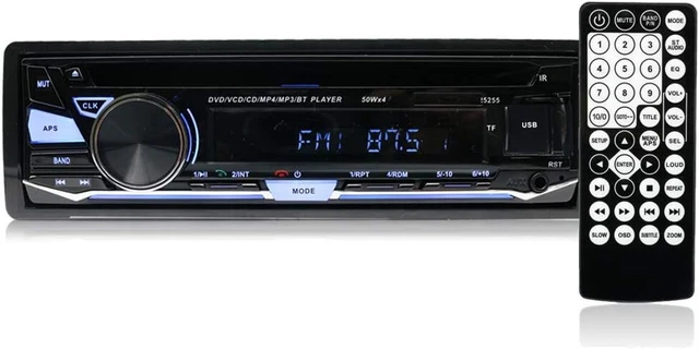 1 DIN Autoradio con CD/DVD Lettore Bluetooth USB SD AUX FM 12V MP3