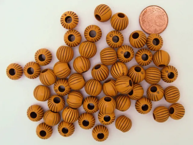 50 perles rondes 9mm Acryliques marron DIY Bijoux Déco Loisirs