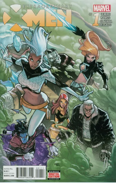Extraordinary X-Men Comic 1 Cover A First Print 2016 Jeff Lemire Humberto Ramos