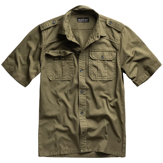 SURPLUS ARMEE VINTAGE Brut Hommes Chemise Manches Courtes 100 Coton Lave Brun EUR 57 95 PicClick FR