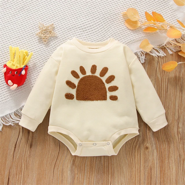 Neugeborenes Säugling Baby Mädchen Jungen Baumwolldruck Langarm Strampler Body