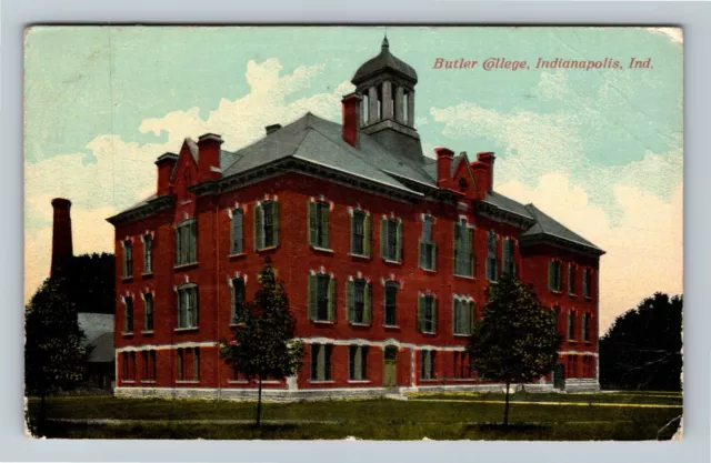 Indianapolis IN-Indiana Butler College Building, Campus, Tower Vintage Postcard