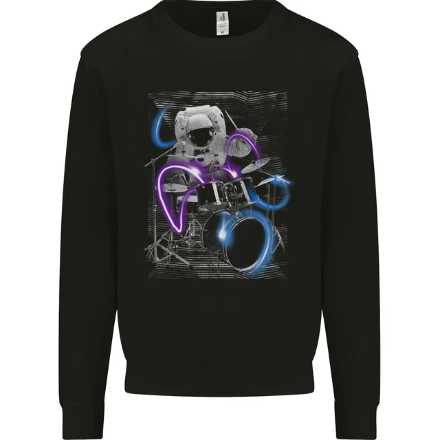 Astronaut Drummer Drumming Drums Kids Sweatshirt Jumper