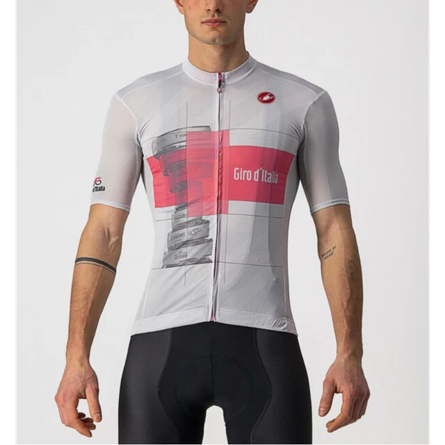 Castelli Maglia Trofeo Rosa Silver Gray/Rosa Giro