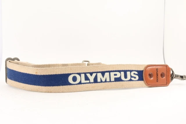 Olympus Vintage Camera Strap Adjuster Blue x Beige Hook Type Japan