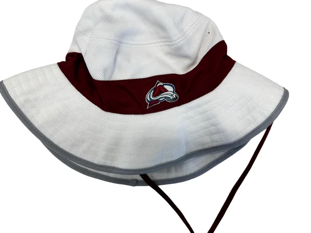 Zephyr Colorado Avalanche Seau Chapeau Réglable Corde, Blanc/Bordeaux, L/XL