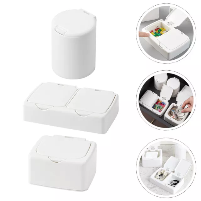 3 Pcs Toothpick Can Desk Dispenser Box Desktop