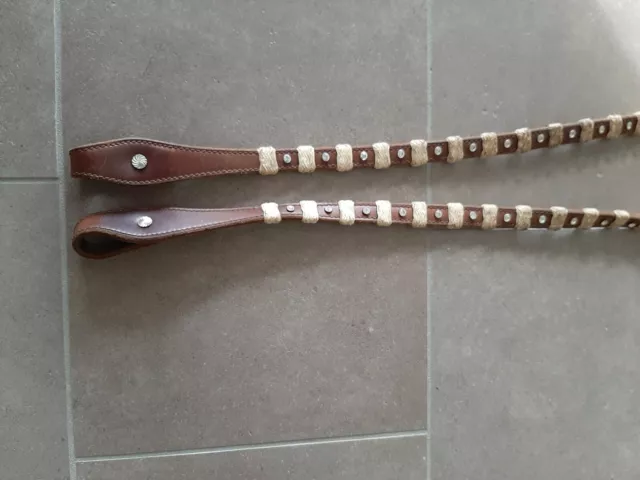 Westernzügel, Softleder extra weich, Braun, offen, western reins 234 cm  TOP