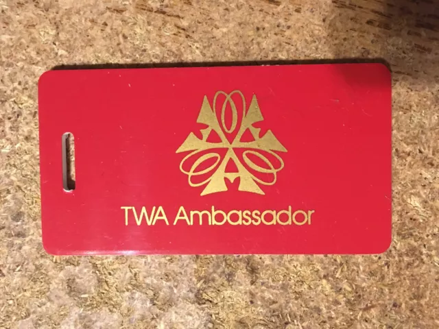Twa Trans World Airlines Ambassador Luggage Tag Aviation Hard Plastic/Wrongway05