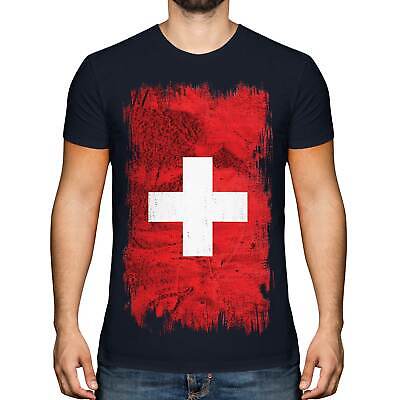 SWITZERLAND FOOTBALL Comet Uomo Manica lunga T-shirt Bandiera Bandiera Calcio Svizzera 