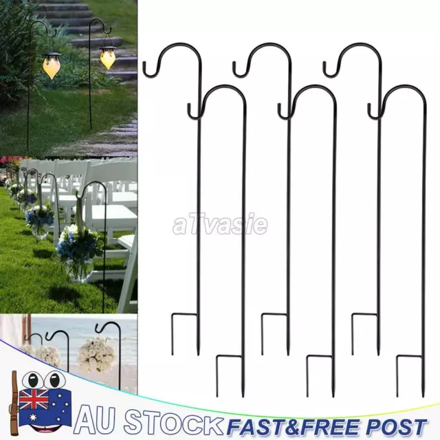 6pcs Shepherd Crook Hook for Bird Feeder Flower Pot Solar Lights Lanterns Hanger