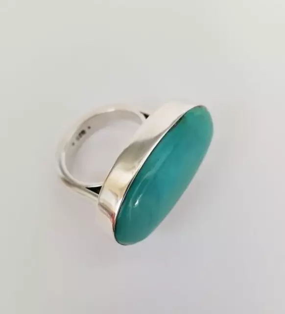 Southwest Bisbee Turquoise ring in Sterling Silver, Handmade in US