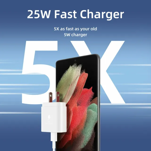 25w Type USB-C Super Fast Wall Charger+6FT Cable For iPhone 15 Pro Max Plus 3