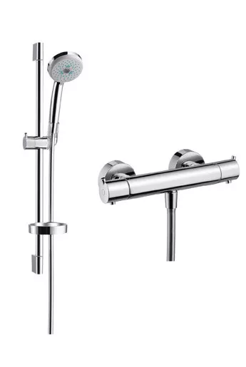 Hansgrohe Brausenkombi Croma 100 Multi mit Ecostat S Brausenstange 650 mm 27054