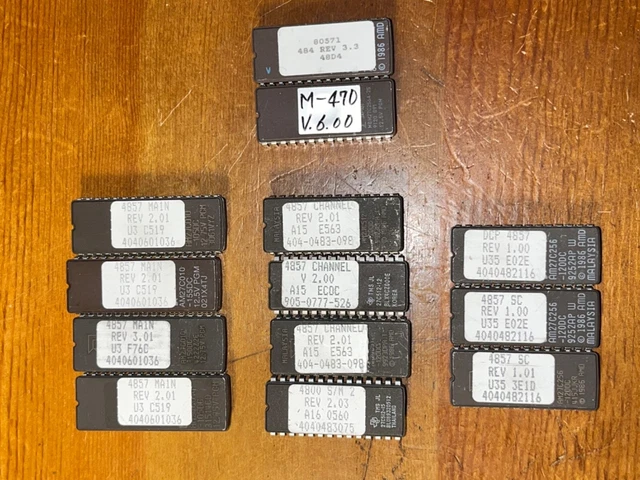 13 Pcs EPROMs (4)-AM27C010, (4)-AM27C512, (3)-AM27C256, (1)-MBM27C256A, 1 More