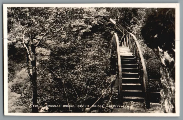 ABERYSTWYTH Circular Bridge Devil's Bridge Wales RPPC Postcard