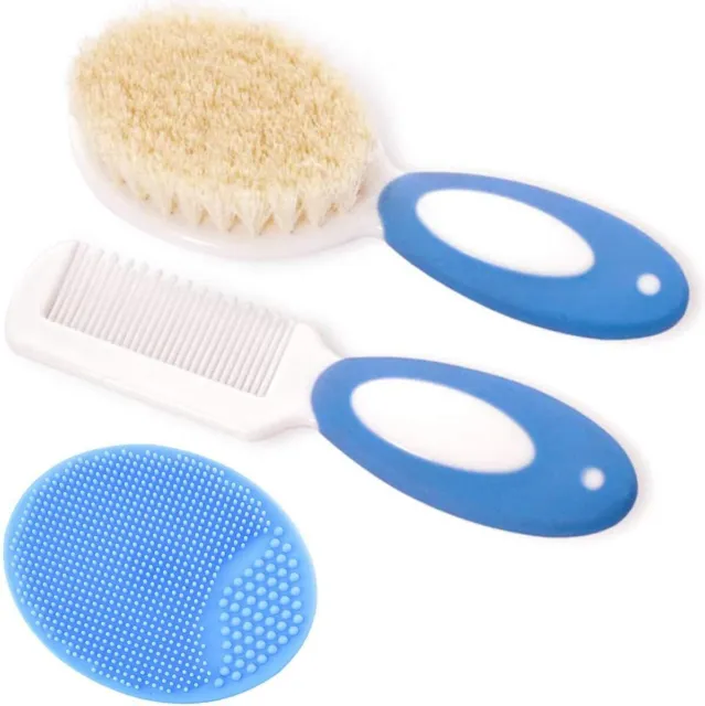 BLUE Baby Hair Brush & Comb Set - Ideal for Cradle Cap for Newborn & Toddlers