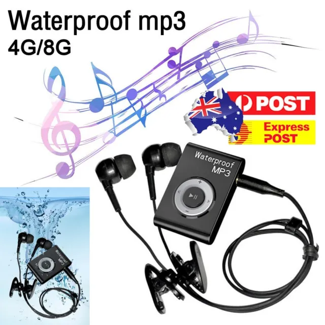 Sports MP3 Player IPX8 Waterproof Mini MP3 Player for Swimming Running Riding