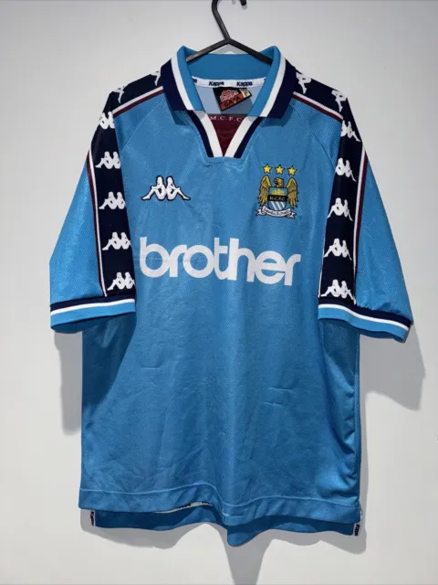 Manchester City 1999/00 Home Football Shirt Original Vintage Mens Kappa Medium