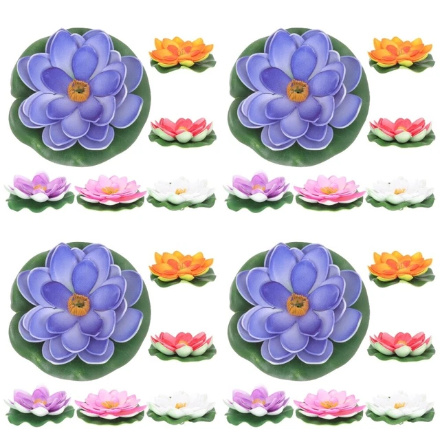 24 Pcs Simuliertes Lotusblatt Künstliche Pflanzendekoration Blumen