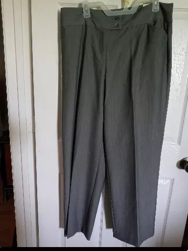 Cato Straight Leg Size 16W Gray Dress Pants Womens Button Zip Career NWT