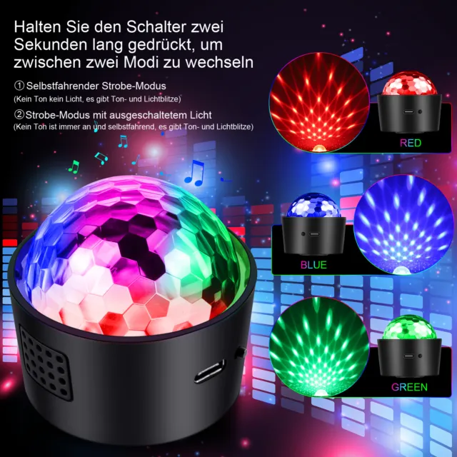 LED RGB Rotating Magic Ball Lights USB DJ Disco Party Lamp Club Mini Night Light