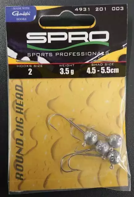 Spro Gamakatsu Round Jighead Jig 22 Gr. 2 3,5g Jigkopf Head Jigkopfhaken NEW OVP