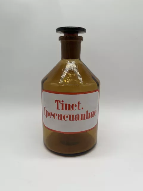 Apotheken Glas Tinct. Ipecacuanhae 0,5L Vintage Flasche