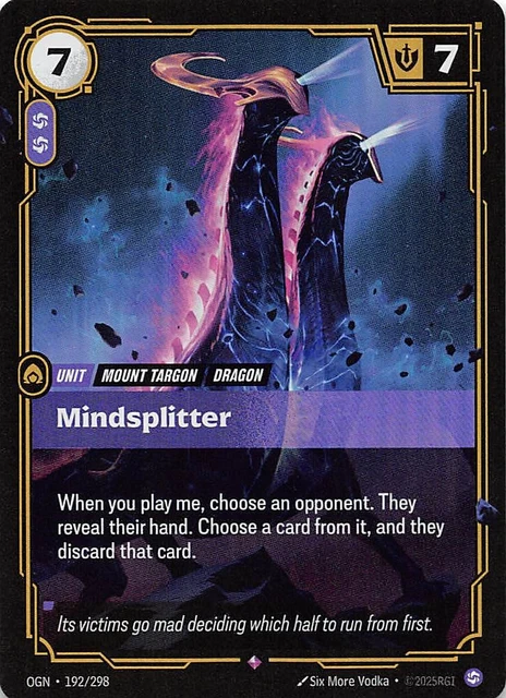 MINDSPLITTER FOIL 192/298 Origins Riftbound League of Legends 002709 £2 ...