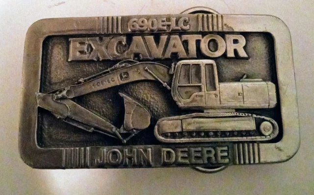 John Deere 690E-LC Excavator Pewter Belt Buckle River City Rendezvous 1996 Lt Ed