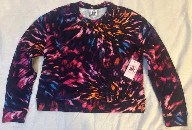 Juicy Couture Tie Dye Swirl Sweatshirt, Women's Size M, Multi NEW MSRP $49