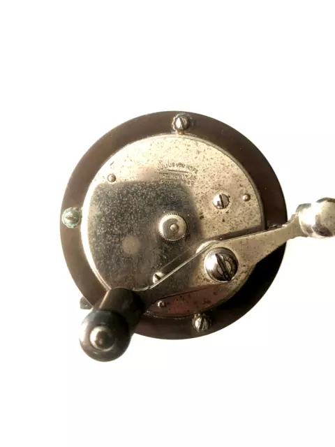 Julius Vom HOFE size 1/0 casting reel with Thumb Brake. Pats Nov, 1885, Oct 1893