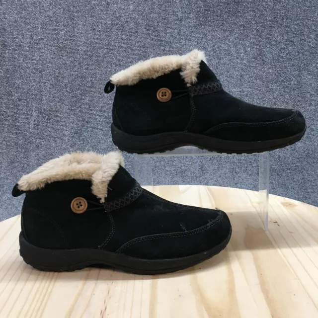 Easy Spirit Boots Womens 8 M Ski Lift Ankle Winter CA0911 Black Faux Fur  Button