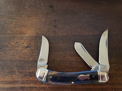 BULLDOG BRAND GERMANY 2004 PRETTY CELLULOID SOWBELLY KNIFE MINT--Nice!