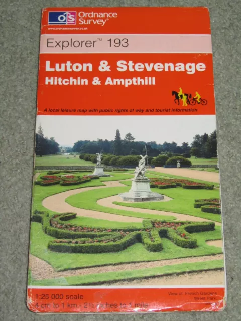 Ordnance Survey Explorer 1:25,000: Sheet 193 Luton & Stevenage - 1999 edition