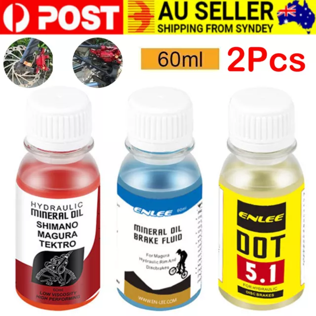 2Pcs 60ML Bicycle Brake Mineral Oil Fluid Hydraulic Disc Brake Lubricant Oil