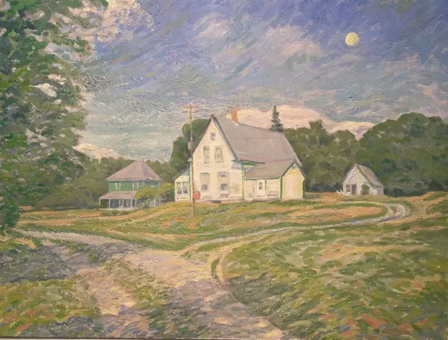 Signed Little Cranberry Island Maine Impressionist Landscape Plein Air Painting