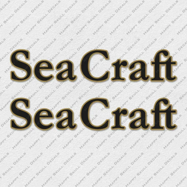 SEA CRAFT BOAT LOGO GOLD DECALS STICKERS Set of 2 18" LONG